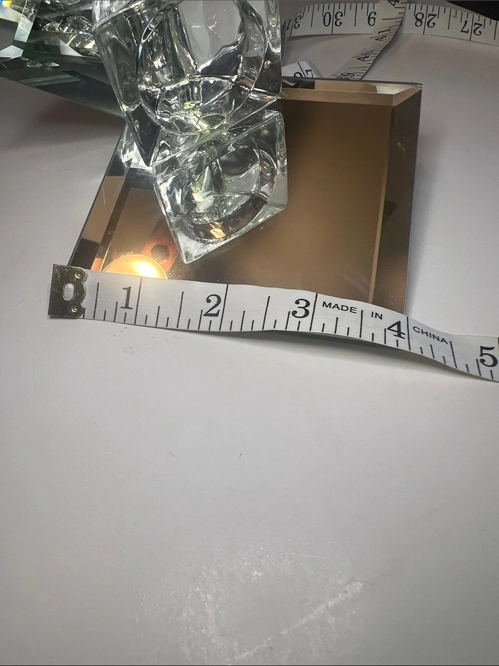 Sophia P Chen Vintage Art Deco Mirrored Tealight Candle Holder Glass Y2K Decor